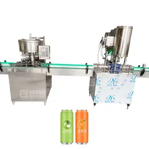 Máquina automática de llenado de latas de jugo de fruta de tipo lineal 12-1 línea de producción de llenado de latas de cerveza