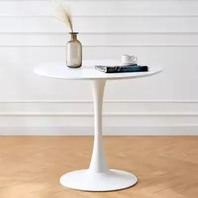 Piccolo formato nordico rotondo minimalista tulipano mobili per la casa tavolo centro alta Gloss bianco MDF tavolino da caffè