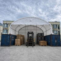 Abri dôme en toile pour conteneur maritime 30' x 20', résistant au vent et aux charges de neige, pour le stationnement et le stockage de voitures en extérieur