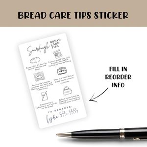 Tarjeta de Instrucciones para el Cuidado del Pan de Levadura Natural, Tamaño de Tarjeta de Visita, Etiqueta Adhesiva de Papel para Regalo, para Panaderos - Product Image 3
