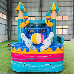 Castillo Inflable Comercial <span class=keywords><strong>con</strong></span> Tobogán Acuático y <span class=keywords><strong>Piscina</strong></span>, Doble Carril Húmedo/Seco, para Fiestas Infantiles y <span class=keywords><strong>Alquiler</strong></span> - Product Image 3