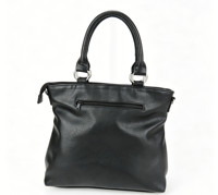 Tas Tote PU Hitam Besar untuk Wanita dengan Ritsleting, Banyak Kantong, Cocok untuk Kerja, Kantor, Selempang, dan Perjalanan Sehari-hari