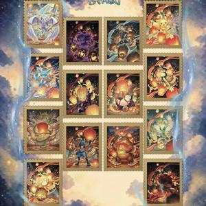 DM Pokemoned Metal Stamp Full Color Printed Funny Gold Silver Rare Charizard Mewtwo Vmax Trading Collectible Card Game Square - Product Image 2