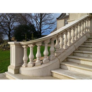 Giá Tốt Nhất Tinh Xảo Cửa Trước Sử Dụng Đá Balustrade Trắng Đá Cẩm Thạch Cầu Thang Lan Can Thiết Kế Cho Căn Hộ Nhà - Product Image 1
