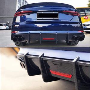 Vendita Diretta Fabbrica Diffusore Posteriore in Fibra di Carbonio con LED per Audi <span class=keywords><strong>A5</strong></span> S-line B9 S5 2017 2018 2019 Copertura Paraurti Labbro Inferiore Spoiler - Product Image 2