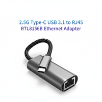 Adaptateur Ethernet USB3.1 Type-C vers 2.5G RTL8156B, carte réseau filaire externe sans pilote pour ordinateur portable