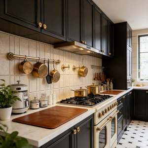 Balom 2025 Prêt à Installer Cuisine Complète en Forme de L de Luxe Européen Noir Mat pour Petits Espaces d'Appartement - Product Image 5