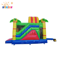WINSUN pour enfants Lion Paradise Château gonflable avec toboggan double entrée, structure de saut Jungle commerciale pour fêtes