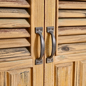 Aparador de Madera Maciza INNOVA, Estilo Rústico de Granja, Puerta de Persiana, para Cocina, Comedor, Sala de Estar, Entrada de Hotel, Almacenamiento - Product Image 6