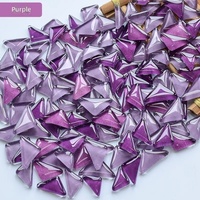 Mosaïque DIY : Tuiles triangulaires vitrifiées faites à la main, pierres de verre colorées, matériaux de patchwork pour enfants, décoration intérieure, rentrée scolaire, style chinois