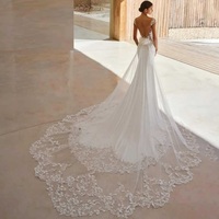 Robes de mariée col bateau avec photos/vidéos réelles, appliques, sur mesure, vente en gros à prix abordable