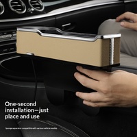 Boîte de rangement pour voiture en cuir Douyin Novelty, support de téléphone avec charge USB, organisateur multifonctionnel universel pour l'espace entre les sièges des voitures