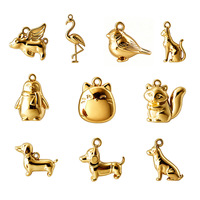 D1003 Magnifique Collier Pendentif 3D en Acier Inoxydable PVD, Étanche, Motif Oiseau, Chien, Animal, Tendance et Adorable