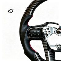 Volant personnalisé en fibre de carbone véritable noire avec interrupteur, adapté à la Toyota Hilux Revo