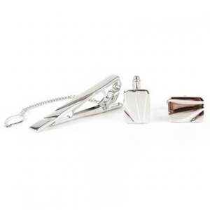 Set di gemelli alla moda Typhon con fermacravatte - Product Image 1