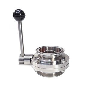 Vanne papillon à serrage rapide Wensen Sanitary en acier inoxydable 304/316 de 1 1/2 pouce - Raccord à clip manuel à service moyen - Product Image 3