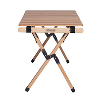 Table de camping pliante portable en bois de hêtre pour pique-nique, mobilier d'extérieur professionnel pour villa chinoise, 80x52x46/56 cm
