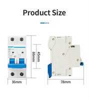 Disjoncteur de haute qualité CHINT MCB NXB-63 -2P 1-6AD à double alimentation avec interverrouillage, contrôleur de circuit double