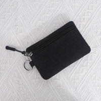 Dompet kecil berbahan kanvas, dompet koin, tas kecil portabel dengan tali dan gesper, dompet wanita tempat kunci dan kartu, tas penyimpanan