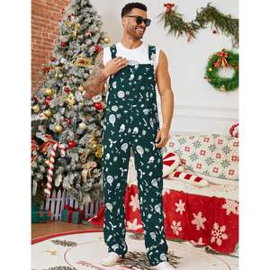 Combinaison de Noël personnalisée pour homme, salopette verte en coton, combinaison de fête pour adultes, taille grande, unisexe - Product Image 6