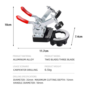 Bisagra de 35mm, punzón de posicionamiento de manguito de taladro de tres rodamientos, punzón de posicionamiento de diseño de clip doble de aleación de aluminio - Product Image 6