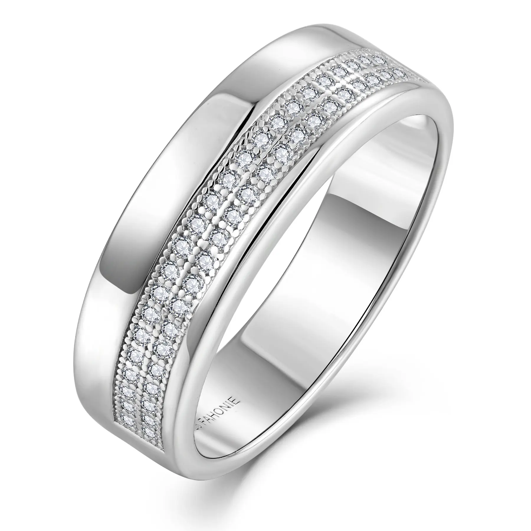 Gli ultimi gioielli in argento sterling 925 con anello CZ con micro zirconia ice point fede nuziale da uomo