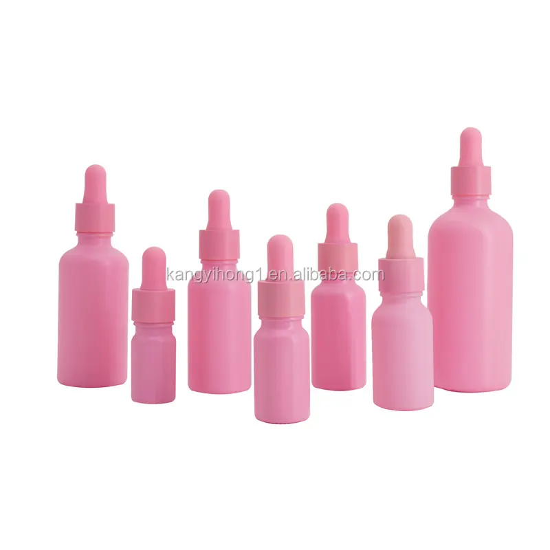 Новое поступление от производителя Kangyihong, полностью розовая бутылка с пипеткой, стеклянная бутылка с сывороткой для эфирного масла 5 мл-100 мл, розовая Крышка для 0,16 унций-3,33 унций