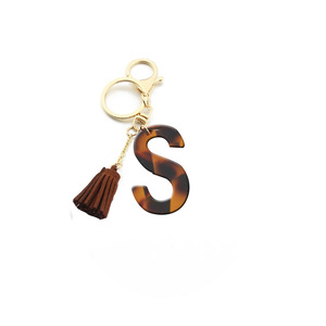 Llavero de acrílico con borla, llavero con letra inicial a la moda para bolso o recuerdo - Product Image 6