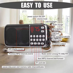 Radio Portátil Multifunción FM/AM de Alta Sensibilidad con Antena de 360° y Ultra Larga, Altavoz Integrado - Product Image 4