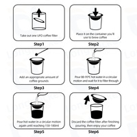 Filtre à café en papier UFO jaune, sachet filtre à café suspendu, filtre en papier jetable pour cafetière, pour une tasse
