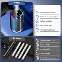 Diffuseur de voiture ultrasonique en aluminium BOYUE, lumière ambiante colorée ciel étoilé, alimenté par USB, rechargeable, écologique, longue durée