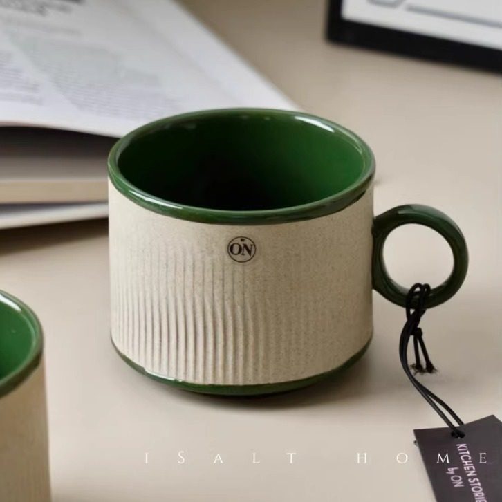 Taza de café Matcha con anillo, 200 ml, con pequeños defectos.