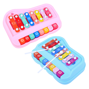 Venta caliente último Orff 8 tono xilófono juguetes de aprendizaje niños educativos Knock jugando 2 en 1 colorido plástico percusión piano juguete - Product Image 4