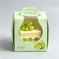 Boîtes à gâteaux personnalisées en gros, emballage de luxe pour gâteaux bento avec poignée, boîte d'emballage pour gâteaux mousse superposés avec fenêtre