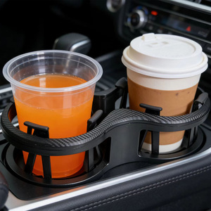 Divisor de portavasos para coche, soporte de almacenamiento integrado de ABS negro para portavasos y ceniceros - Product Image 4