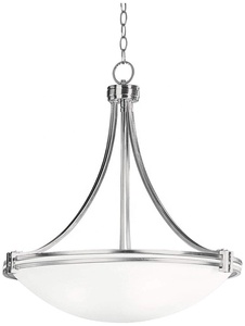Accesorio de iluminación de hotel de níquel cepillado, luz colgante, tazón de vidrio, lámparas colgantes circulares de 3 luces para el hogar, hotel, Villa - Product Image 6