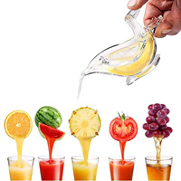 Handmatige citruspers, citroenenpers, nieuw, draagbaar, vaatwasserbestendig, fruitpers, transparant, voor sinaasappels en citrusvruchten