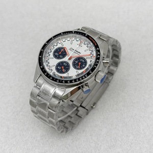 Montre chronographe à quartz de 40 mm, boîtier en acier massif avec bracelet en acier massif, mouvement VK63 - Product Image 6