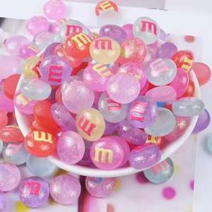 20Pcs Kawaii M Haricots Résine Bonbons Perles Nail Art Charms Décoration Artisanat Flatback DIY Embellissements pour coque de téléphone Chaussures Déco - Product Image 1