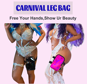 Borsa da Coscia Olografica per Donna, Borsa in <span class=keywords><strong>Pelle</strong></span> Laser per Carnevale, Tracolla Doppia Regolabile, Porta Telefono per Carnevale - Product Image 2