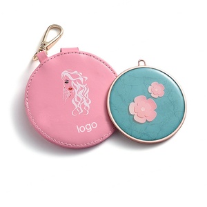 กระเป๋าใส่ของจุกจิก PU สุดฮิต พร้อมพวงกุญแจกระจกแต่งหน้าด้านเดียว ตกแต่งด้วยสติกเกอร์อีพ็อกซี่แฟชั่น - Product Image 1