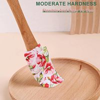 Spatule en silicone imprimée avec manche en bois, résistante à la chaleur, lavable au lave-vaisselle, écologique, pour la décoration de gâteaux, usage domestique
