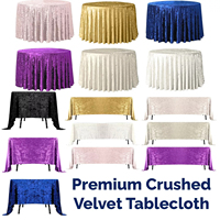 Nappe de table ronde en velours bleu roi pour événements, banquets, dîners, mariages – Housse de table en lin décorative – Vente chaude