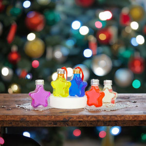 Treasure Store Bouteille de vin jetable cinq étoiles 4 plastique PET transparent capacité de 50ml pour décorations de Noël ou sodas - Product Image 2