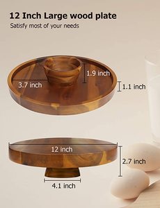 Tagliere <span class=keywords><strong>per</strong></span> formaggi da forno piatto <span class=keywords><strong>per</strong></span> salumi da 12 pollici e vassoio da portata cracker al formaggio e antipasto grande supporto <span class=keywords><strong>per</strong></span> torta in legno spesso - Product Image 5