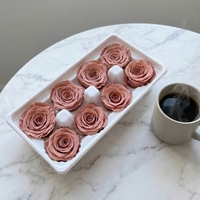 Rose éternelle séchée artificielle faite à la main, boîte cadeau ronde, occasion de Noël, respectueuse de l'environnement