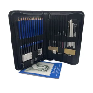 Colorworld prezzo economico set di matite per schizzi di vendita calda set di matite per disegno a carbone di grafite con borsa per kit di attrezzi in nylon