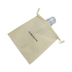 カスタムロゴシルクスクリーンプリントオーガニックコットンモスリンダブルショッピング収納キャンバス巾着ポーチハンドバッグシューズ用ダストバッグ - Product Image 5