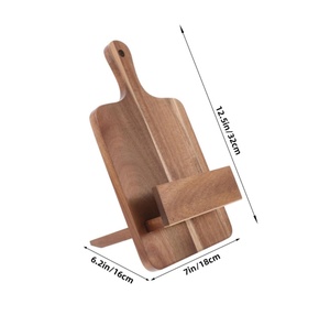 Support de livre de recettes en bois d'acacia, support de tablette, présentoir de plat, décoration de comptoir de cuisine style ferme, cadeaux - Product Image 2