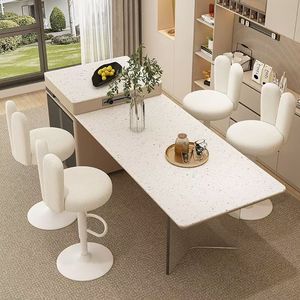 Nordique moderne velours lapin oreille comptoir <span class=keywords><strong>tabouret</strong></span> hauteur réglable pivotant chaise de Bar Base robuste salon maison Bar cuisine bureau - Product Image 5